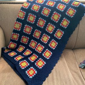 Handmade crochet throw blanket